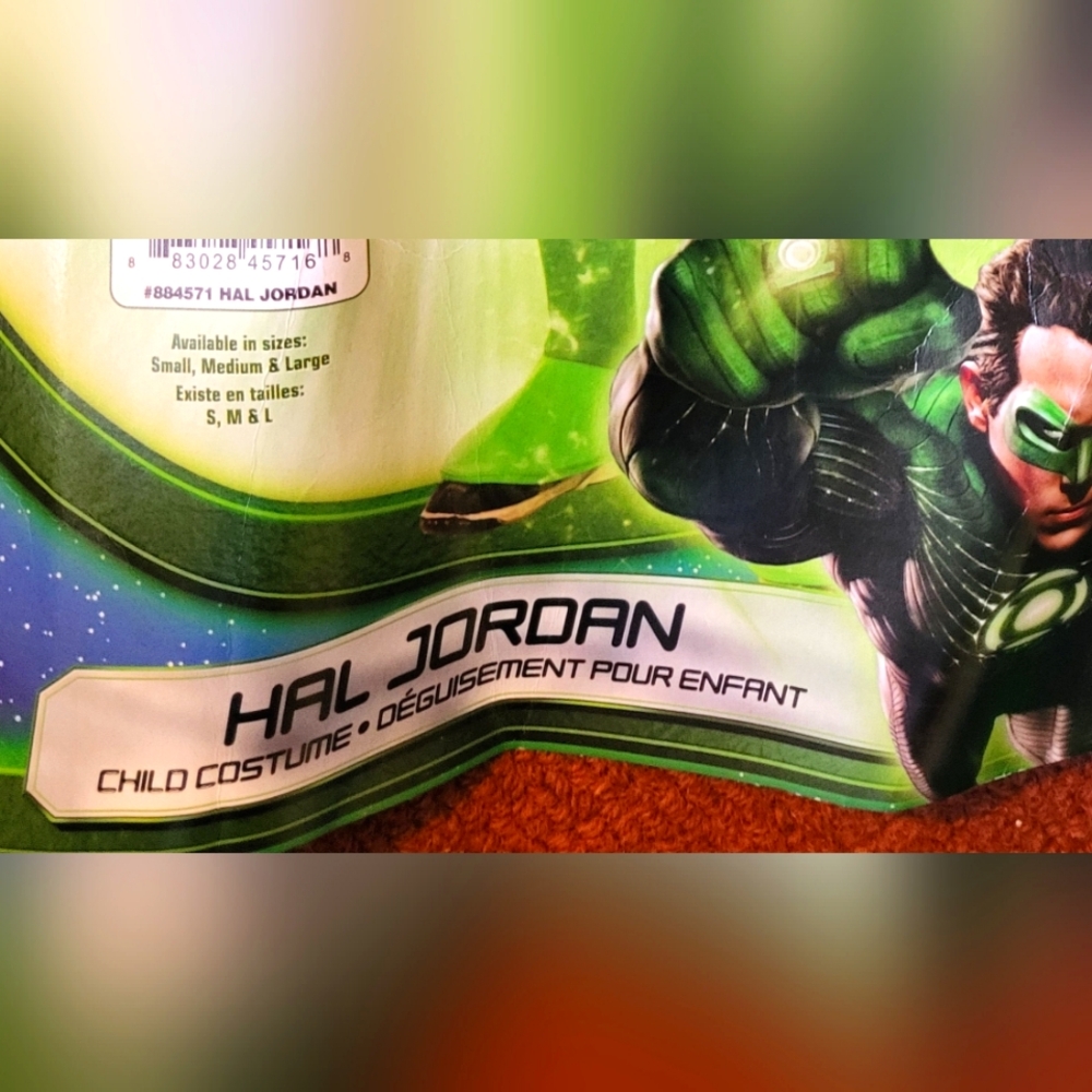 🎃GREEN LANTERN 2012 LICENSED  HAL JORDAN like new CHILD COSTUME Medium 8/10